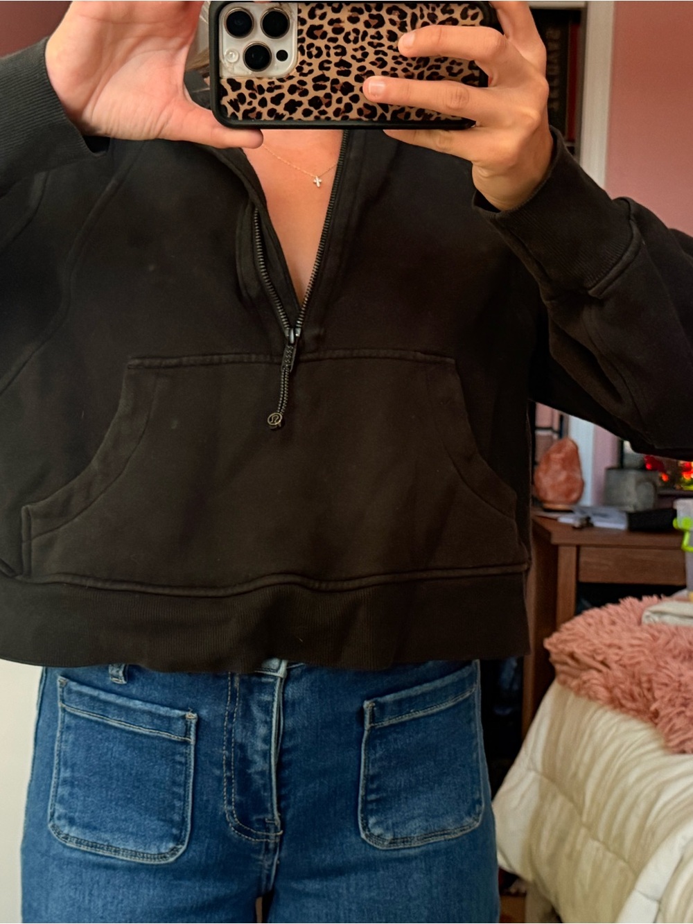 lululemon cropped Black Half-Zip Pullover